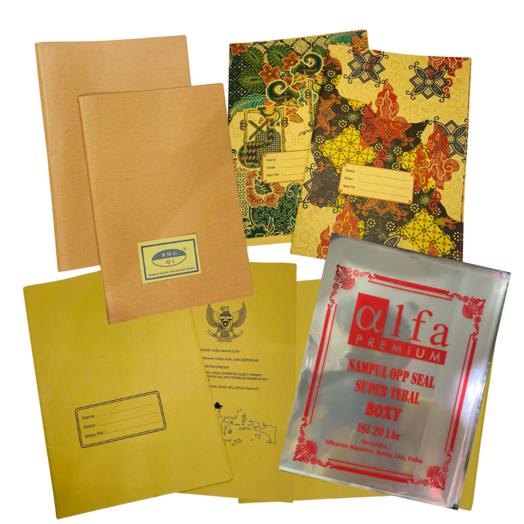 

Sampul Buku Tulis Coklat Polos Batik dan Plastik