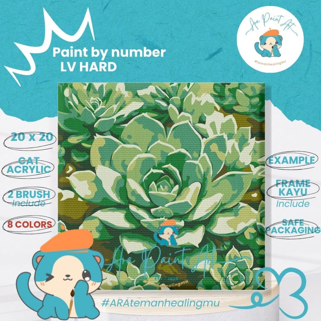 

CACTUS KAKTUS SERIES Paint by numbers kit I Painting I Painting by number I Kado Wisuda I Kado unik ara paint art