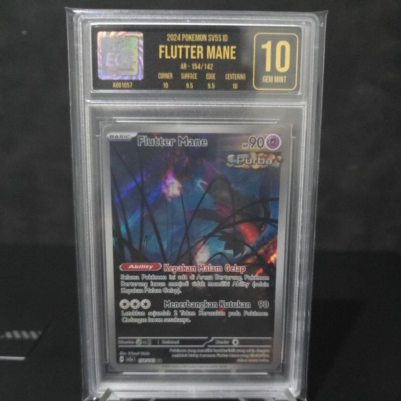 flutter mane ar original pokemon indonesia kartu tcg asli egs 10 gem mint slab grading