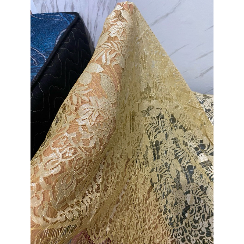 kain kebaya metalik ori / kain kekabu laminate / metalik premium