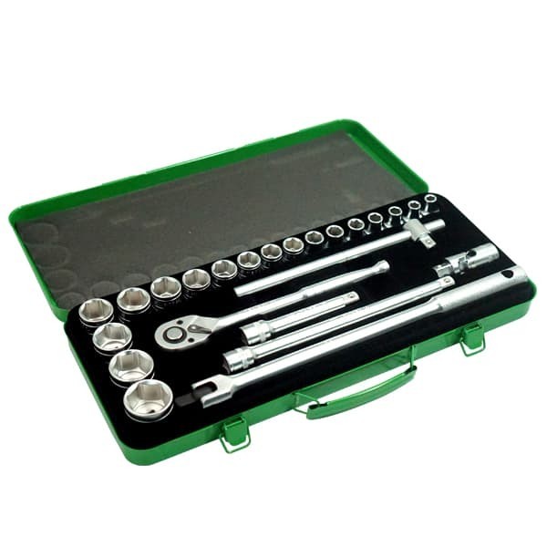 TEKIRO 1/2 INCH SOCKET SET 6 PT 8 - 32 MM 24 PCS / KUNCI SOCK SET 24PCS BOX BESI