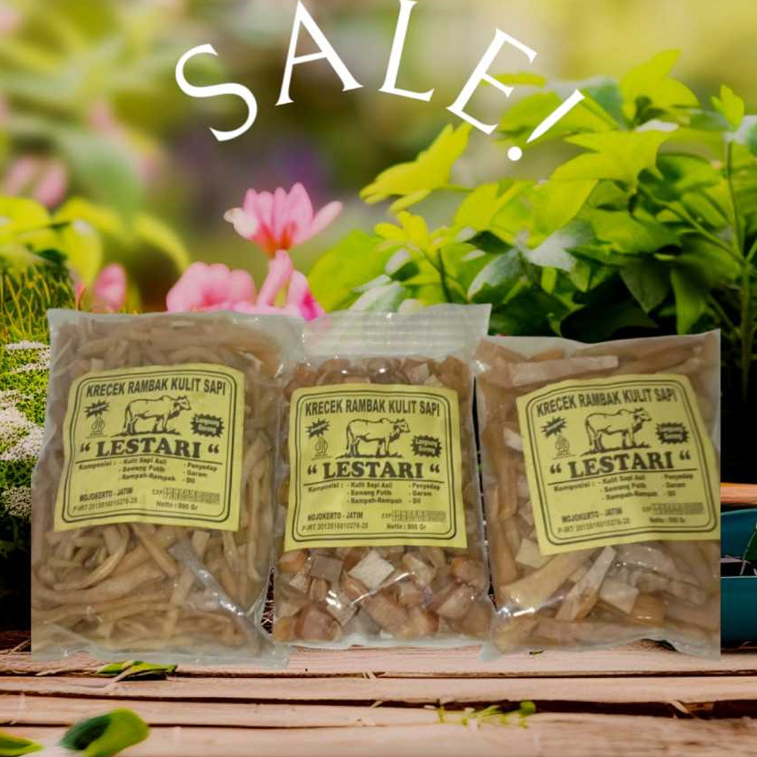 

krecek rambak kulit sapi asli/dorokdok/jangek/krupuk mentah/rambak mentah all varian 500 grm