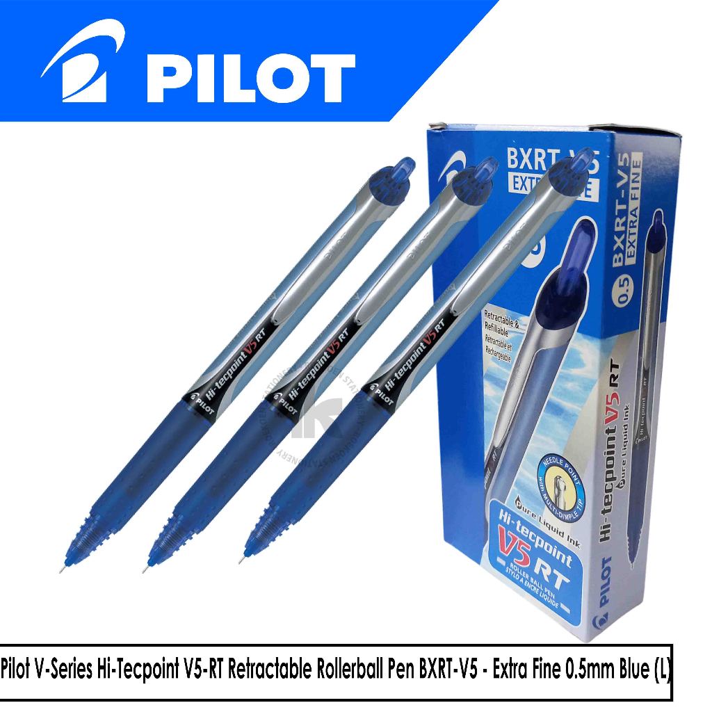 

Pilot V-Series Hi-Tecpoint V5-RT Retractable Rollerball Pen BXRT-V5 - Extra Fine 0.5mm Blue (L)