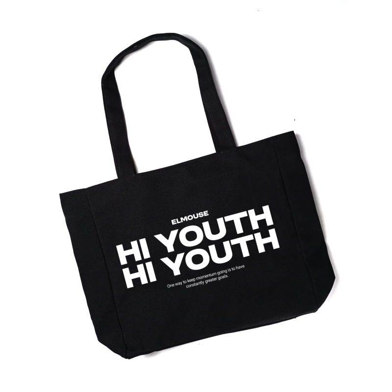 Tote bag HI YOUTH, Tote bag kanvas, Tote bag, Tote bag estetik, Tote bag pria wanita