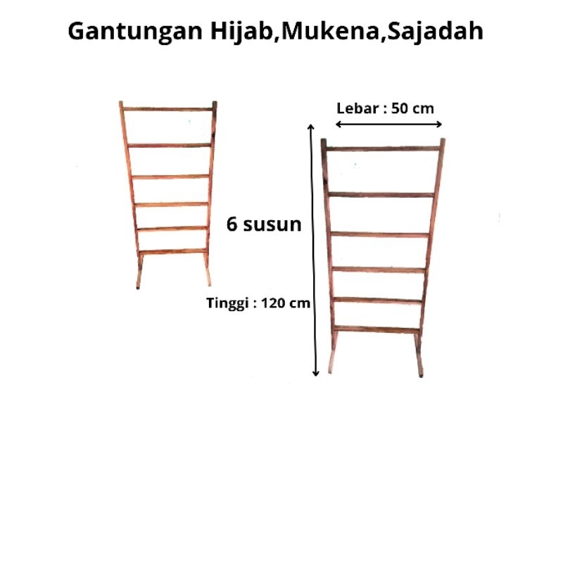 Gantungan Tangga Kayu Stand Hijab Mukena Sajadah / Gantungan Stand Hijab Kayu