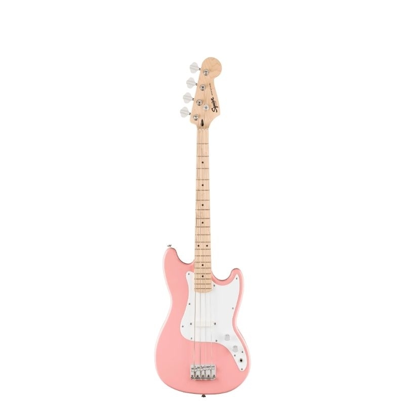 Squier By Fender | Squier FSR Sonic Bronco Bass Guitar, Maple FB, Lime Green | Shell pink | Gitar Ba