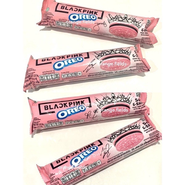 

OREO BLACKPINK Limited Edition Biskuit Roll 123.5g Pink Krim Hitam Photocard PC Kpop Blink Original Special Edisi Khusus Cookie Sandwich Snack Cemilan Jennie Jisoo Lisa Rose