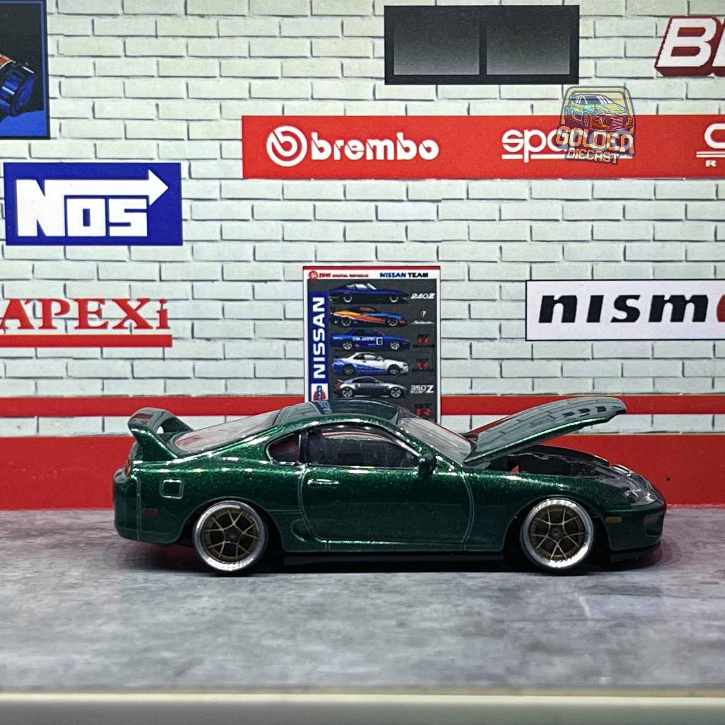 MAJORETTE TOYOTA SUPRA MK4 GREEN - LOOSE + SWAP WHEELS + OPEN RIVET (GOOD CONDITION)