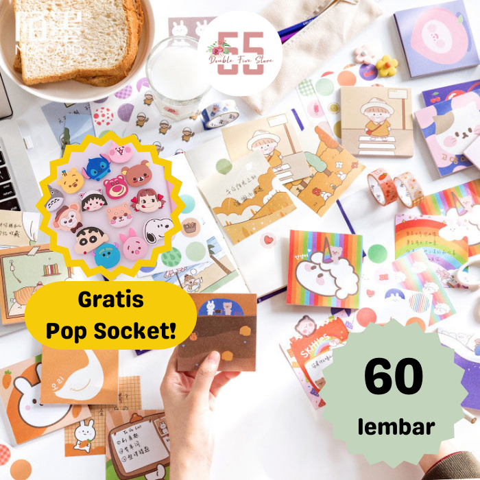 

Kertas Memo Dekorasi Lembaran Tanpa Lem Motif Lucu - 078