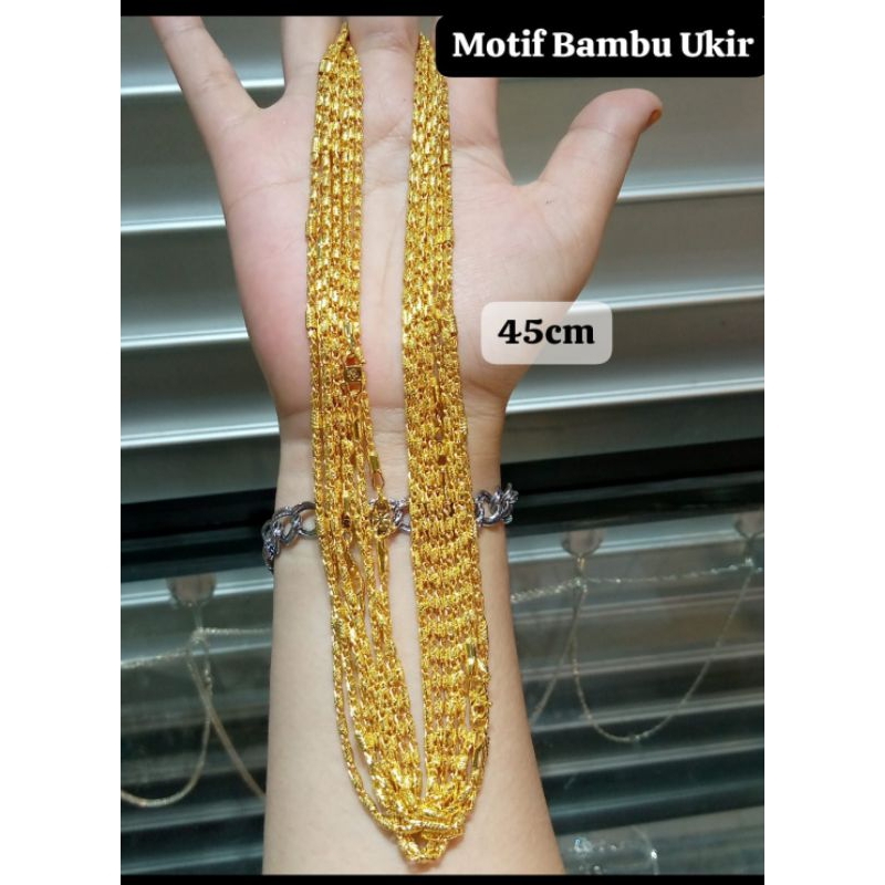 kalung logam dws 45cm kuning 999 persis emas asli