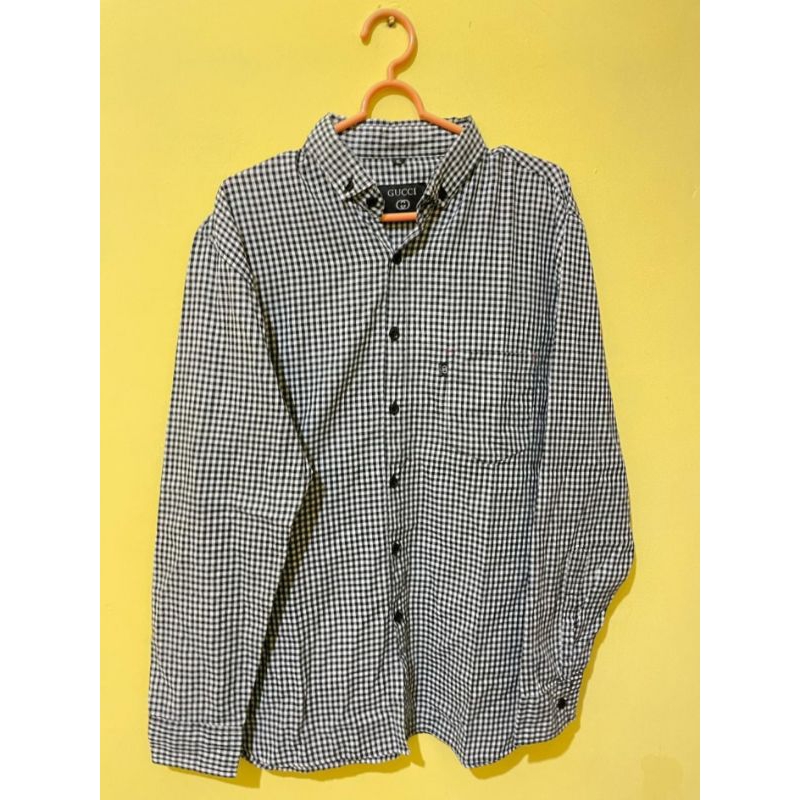 RISKA SHIRT/KEMEJA LENGAN PANJANG GUCCI WANITA  KOTAK KOTAK