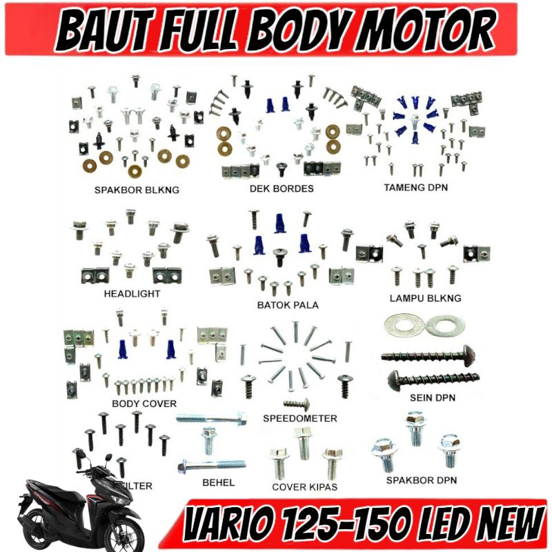 COD Baut Vario 125 150 LED new  Full Set / Baud Honda Vario 125-150 new Gen 1 Full Body / Baut Baud 