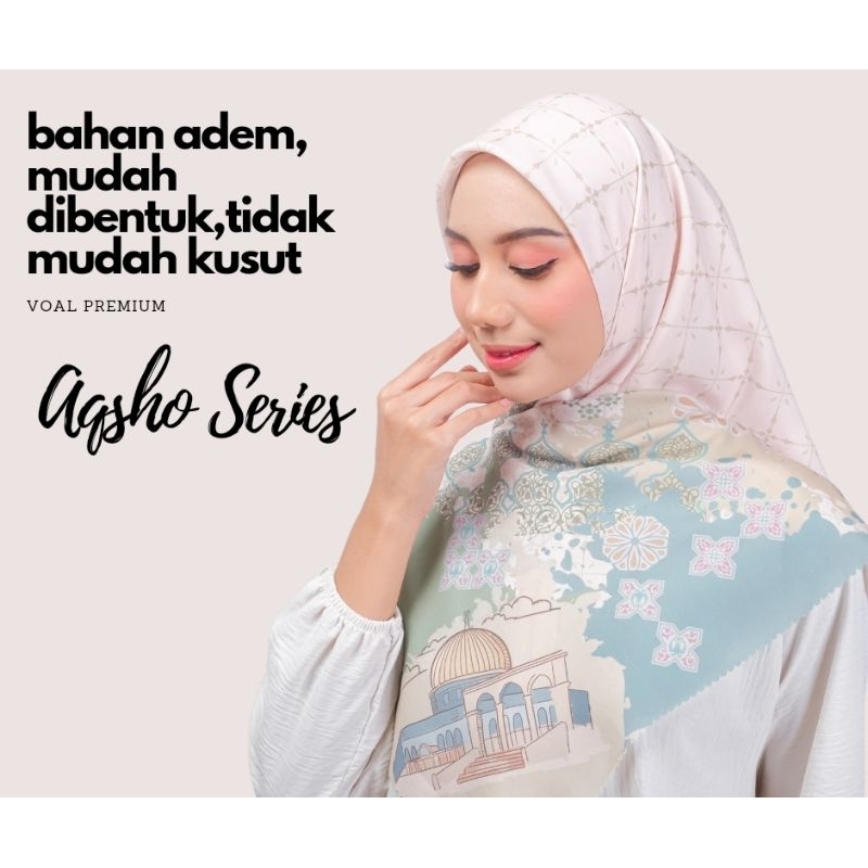 Hijab Segi Empat Voal Premium | Kerudung Segi Empat Motif Palestina | Jilbab Syari Fatha Style