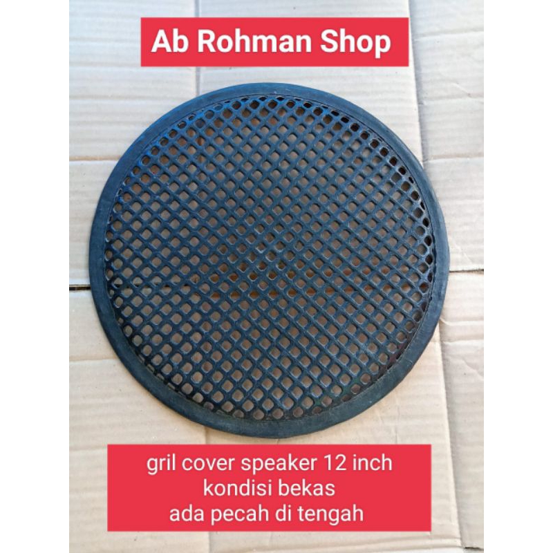 Grill Cover Tutup Speaker Bekas 12 inch Kondisi pecah di tengah Ram Grill speaker 12 in bulat seken