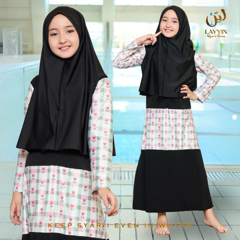 Baju Renang Muslimah Anak Syar'i Perempuan SD 10 11 12 tahun Remaja tanggung