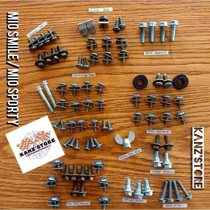 Baut Motor Mio Smile / Baut Body Motor Mio Smile Mio Sporty / Baut Lengkap Motor Mio Smile Mio Lama 