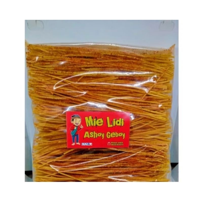 

Mie lidi kemasan 500 Gram (kualitas super)/Mie lidi renyah, pedas, gurih, varian rasa Berhadiah TV bila beruntung atau saldo dana atau handphone