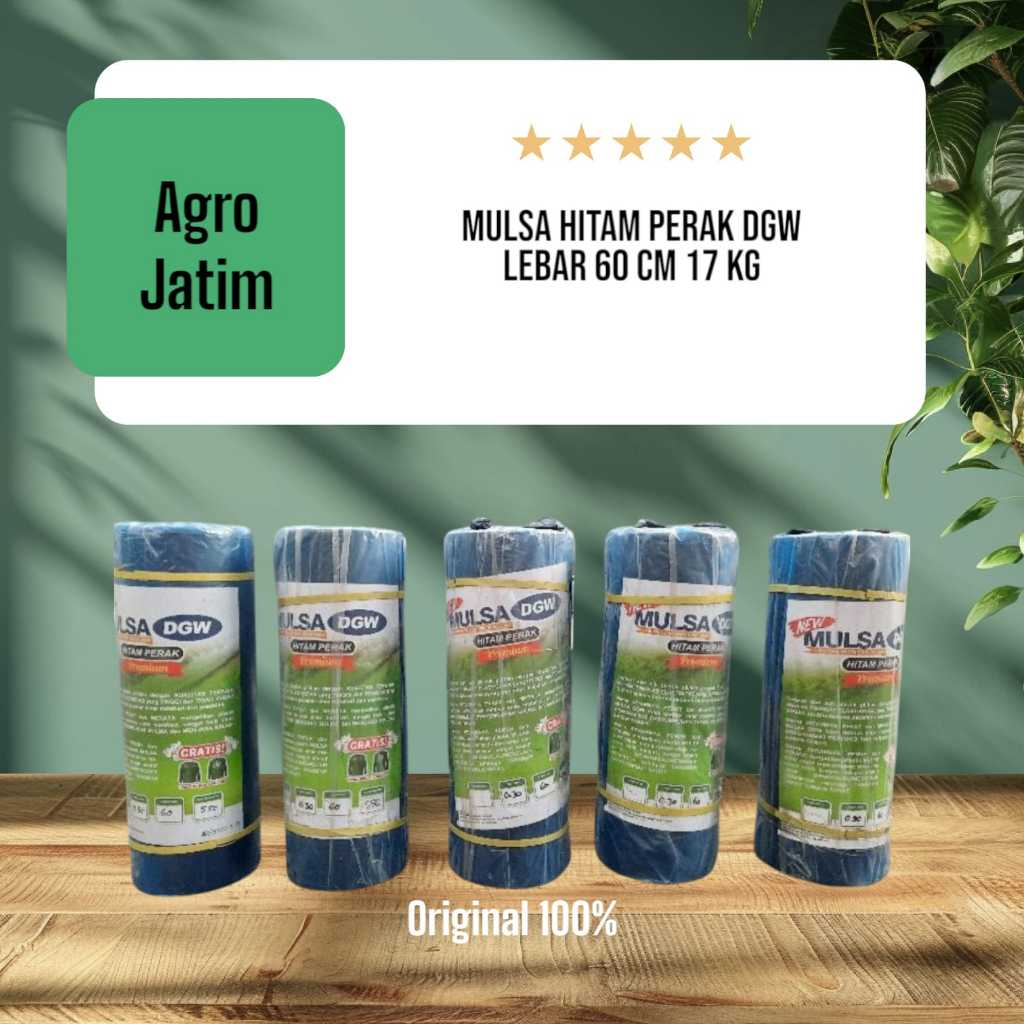 Plastik Mulsa Lebar 120 Hitam Perak Premium DGW 17 KG (550 Meter) Free Kaos