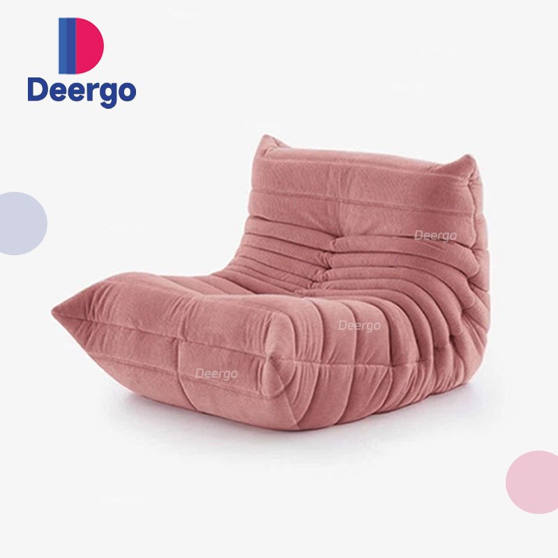 DEERGO Sofa Ulat Bulu Minimalis/Sofa 1 Seater Ruang Tamu Modern/Sofa Pink Premium