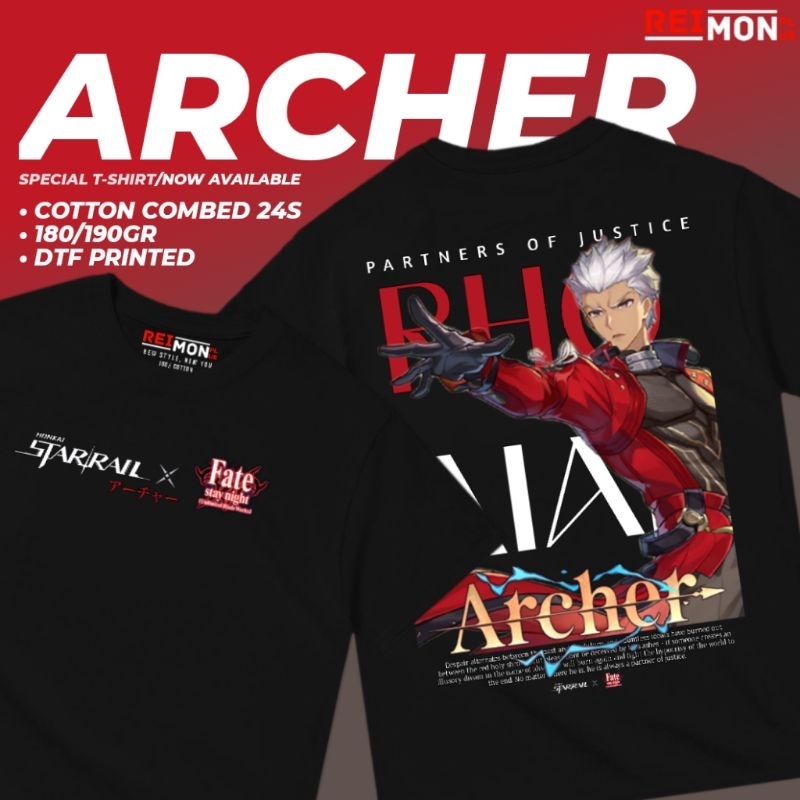 T-Shirt / Kaos Baju Game Archer Honkai Star Rail x Fate/Stay Night [Unlimited Blade Works]