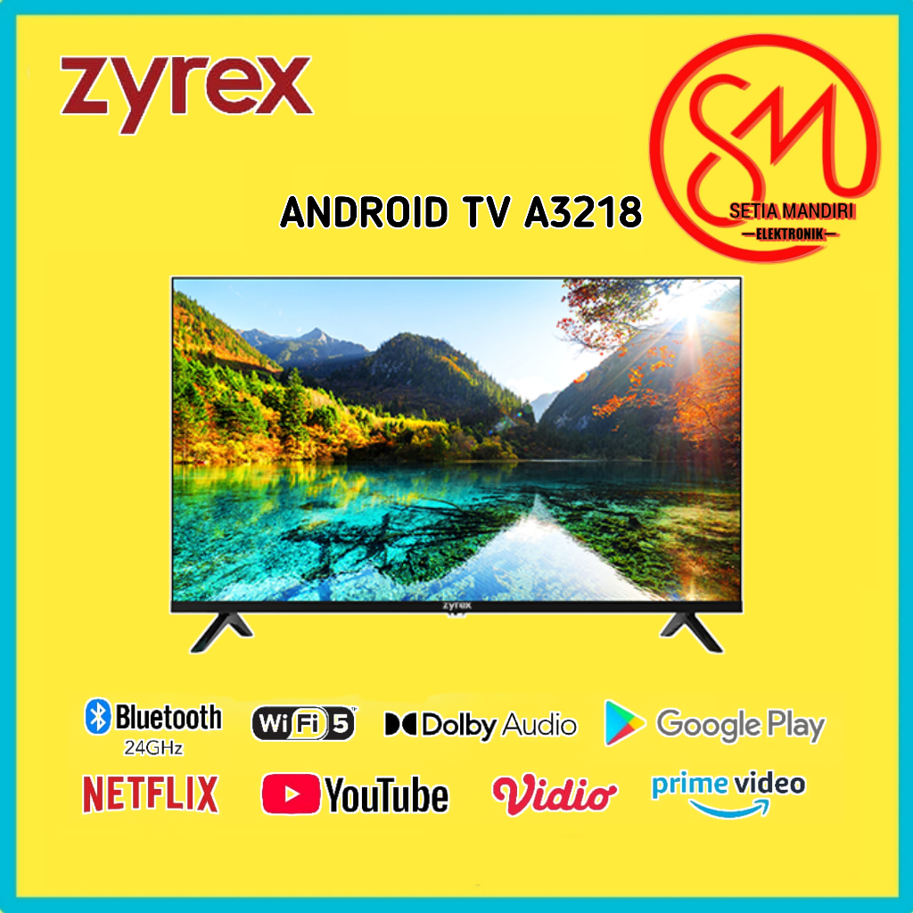 ZYREX Smart Android TV 32 Inch HD Digital DVB-T2 WiFi USB HDMI A3218