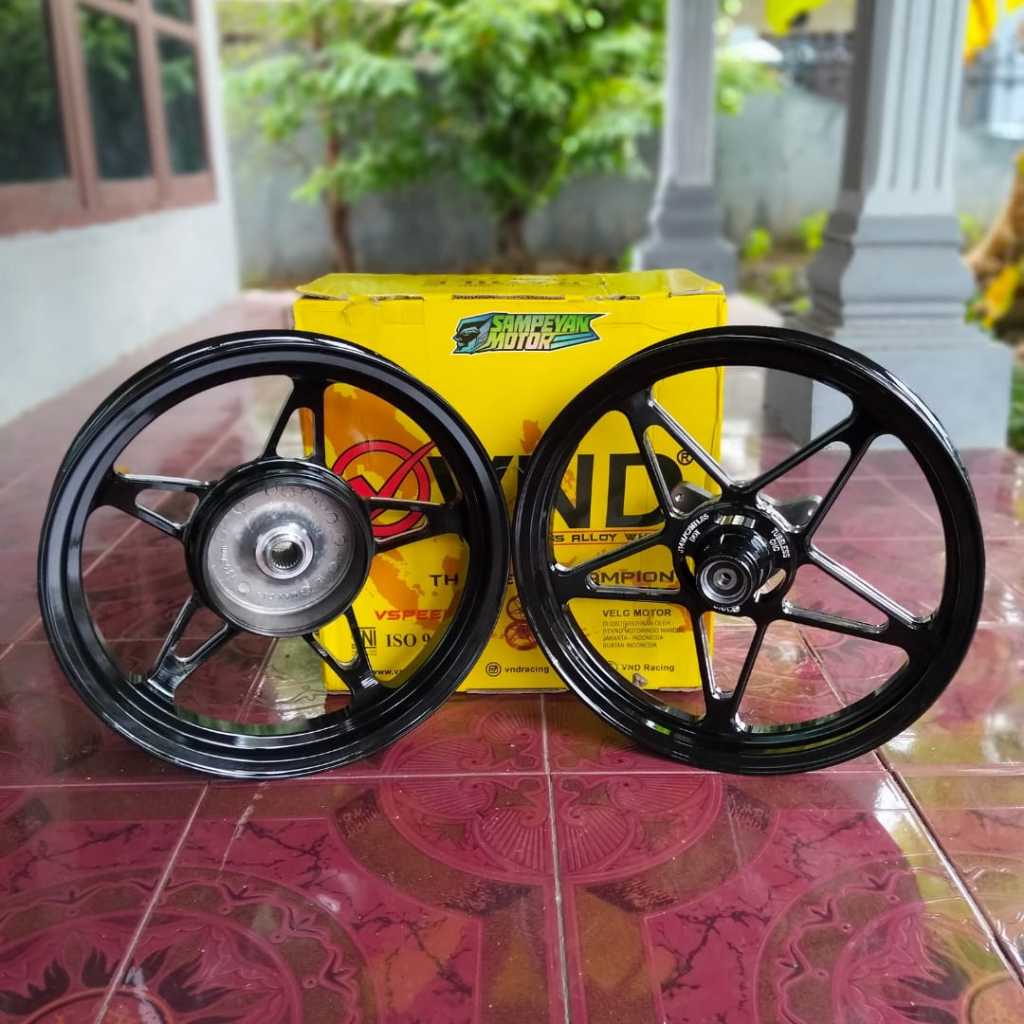 Promo Velg Set Variasi Murah Depan Belakang Palang 5 VND V Speed V3 Generasi 3 Ring 14 X 185 / 215 U