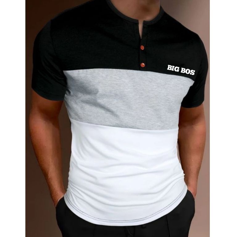 55MURAH MERIAH kaos kancing pria lengan pendek kombinasi 3 warna  kaos kancing pria  baju kancing ko