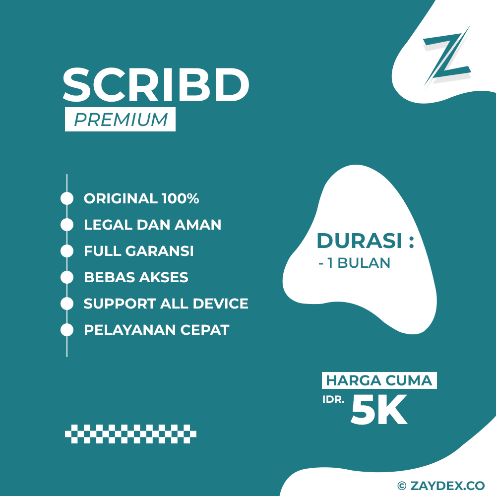 SCRIBD PREMIUM 1 BULAN FULL GARANSI PRIVATE AKUN