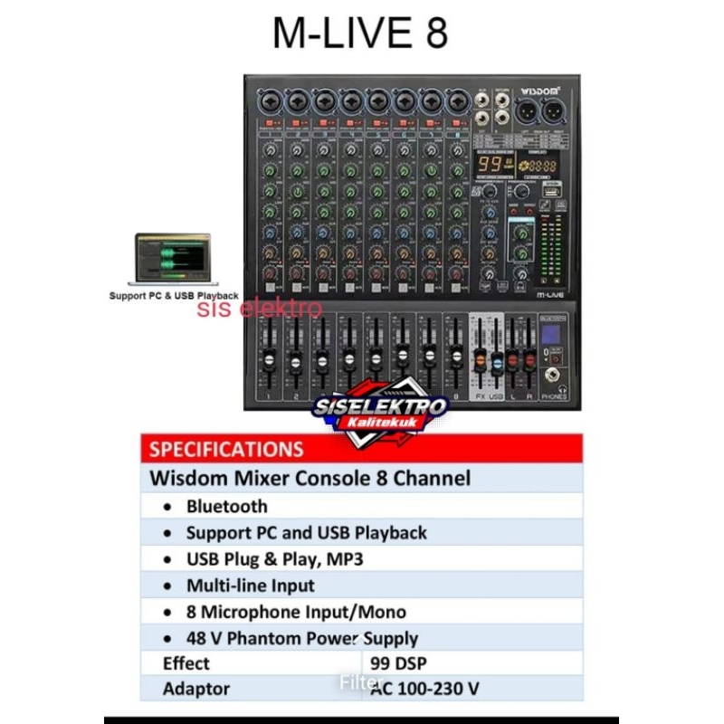 mixer wisdom mlive 8 wisdom mlive8 mixer wisdom 8 chanel