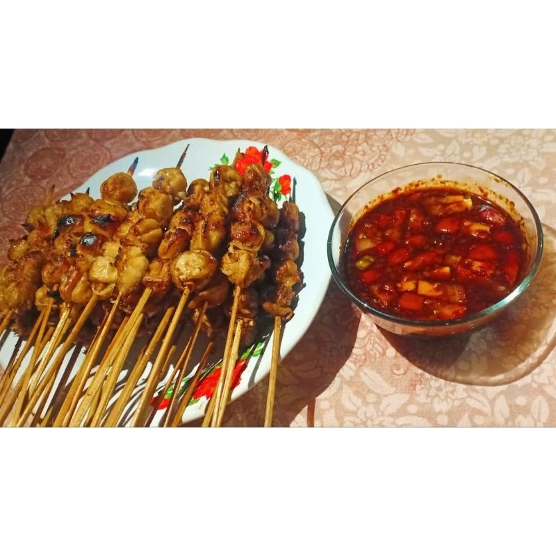 

sate jamur vegetarian+nasi putih