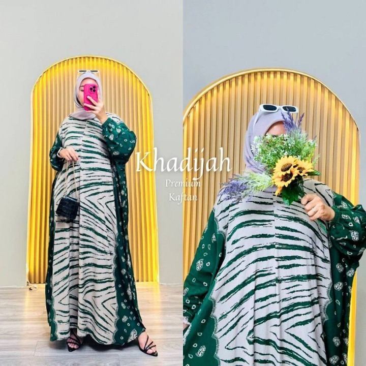Gamis Khadijah Kaftan Jumbo Premium Model Kekinian, Adem & Murah, Busui Friendly, Cocok untuk Semua 