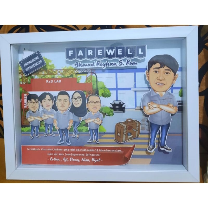 Karikatur kartun 3D Kado farewell kantor, sekolah, teman tongkrongan| karikatur 3D dan kartun custom