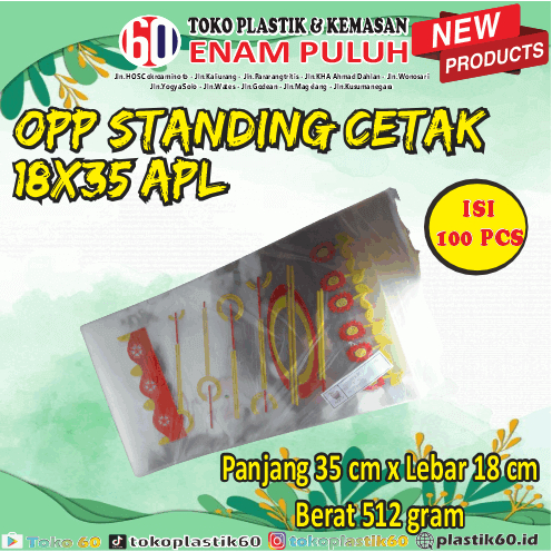 

Opp Standing Cetak/ Opp Standing Pouch Motif 100pcs