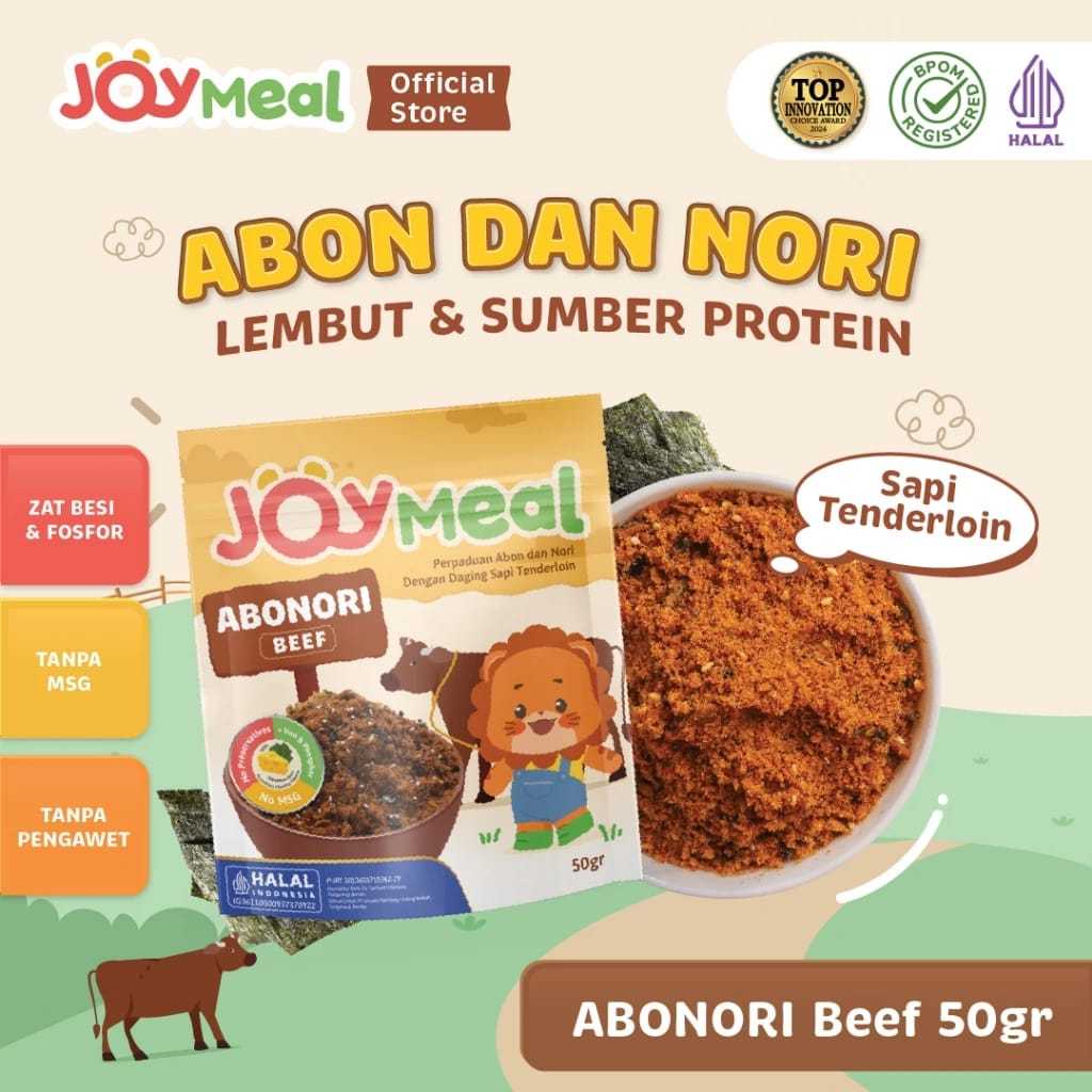 

JoyMeal AboNori BEEF Original 50gr | Perpaduan Abon dan Nori dengan Daging Sapi Tenderloin