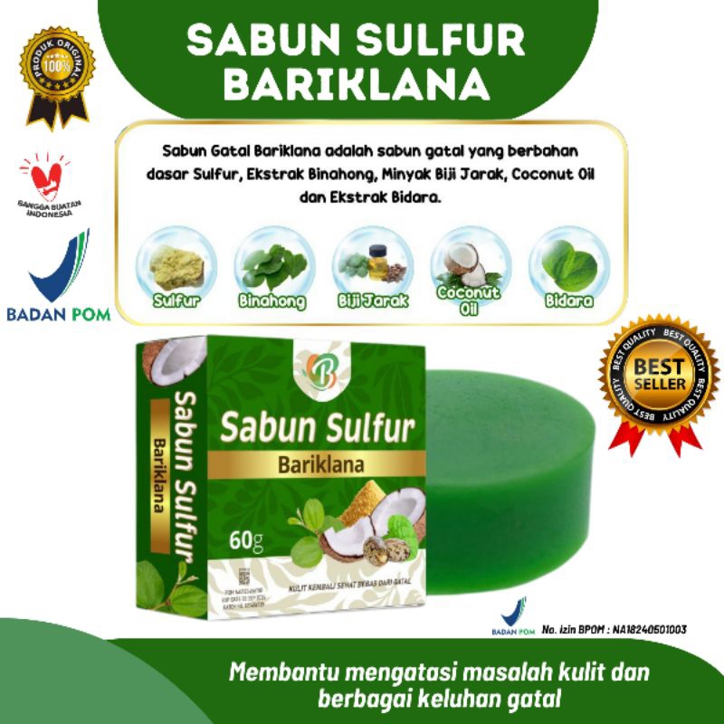 Sabun Herbal Sulfur Bariklana Solusi Gatal, Eksim, Panu