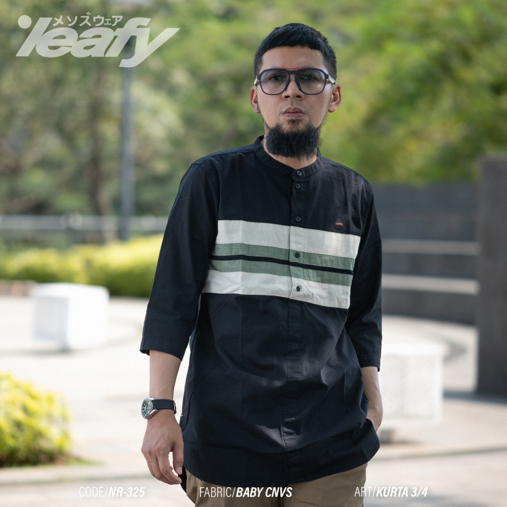 LEAFY NR-325 | BAJU KOKO PRIA KURTA LENGAN 3/4 BAHAN BABY CANVAS