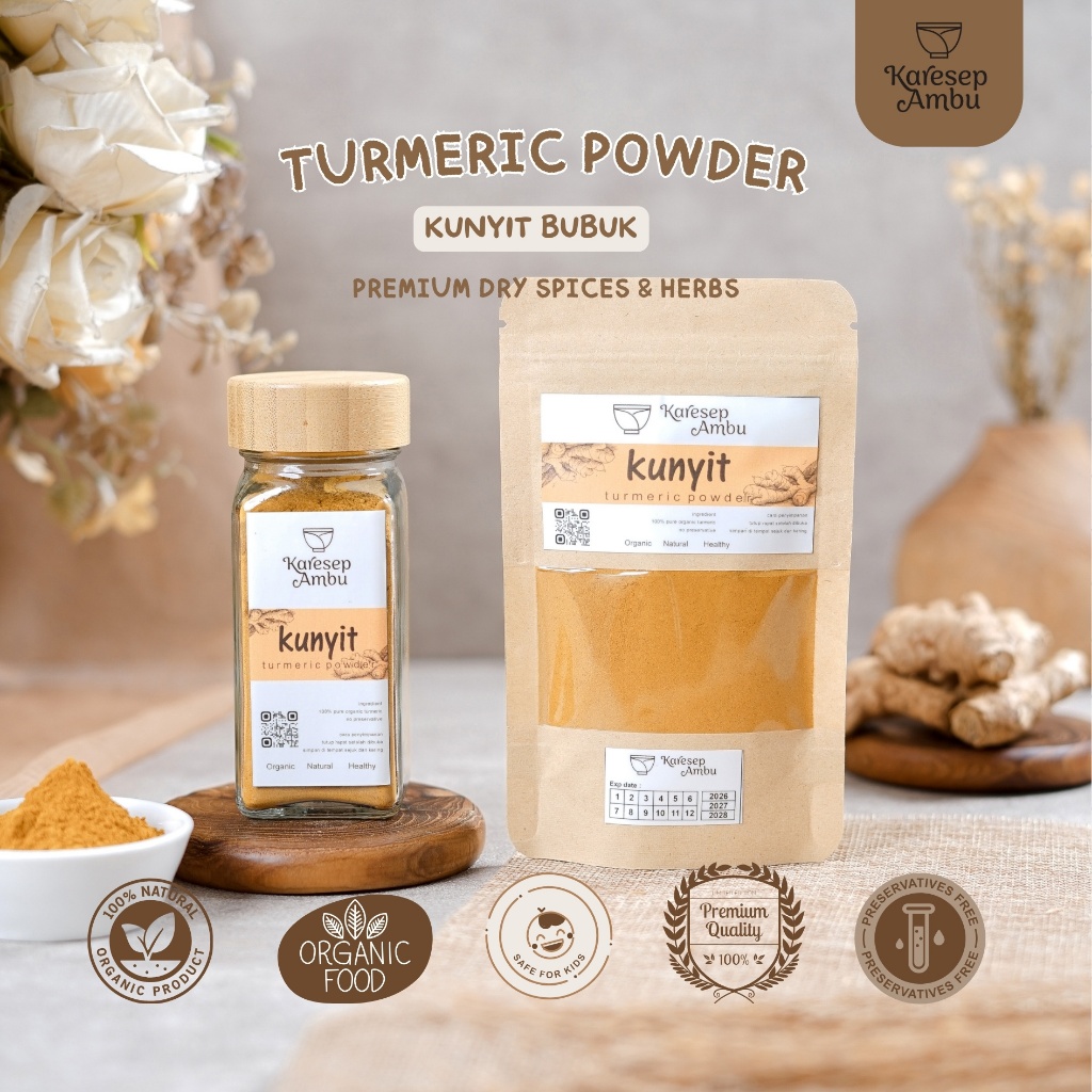

Kunyit / Turmeric Powder - Bumbu Dapur Rempah Asli Murni Organik Pelengkap MPASI by Karesep Ambu