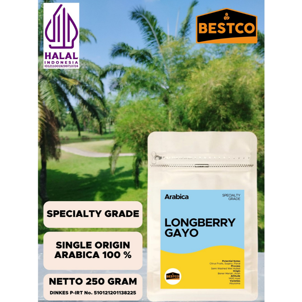

Kopi Bestco Specialty Arabica Longberry Gayo 250 gr