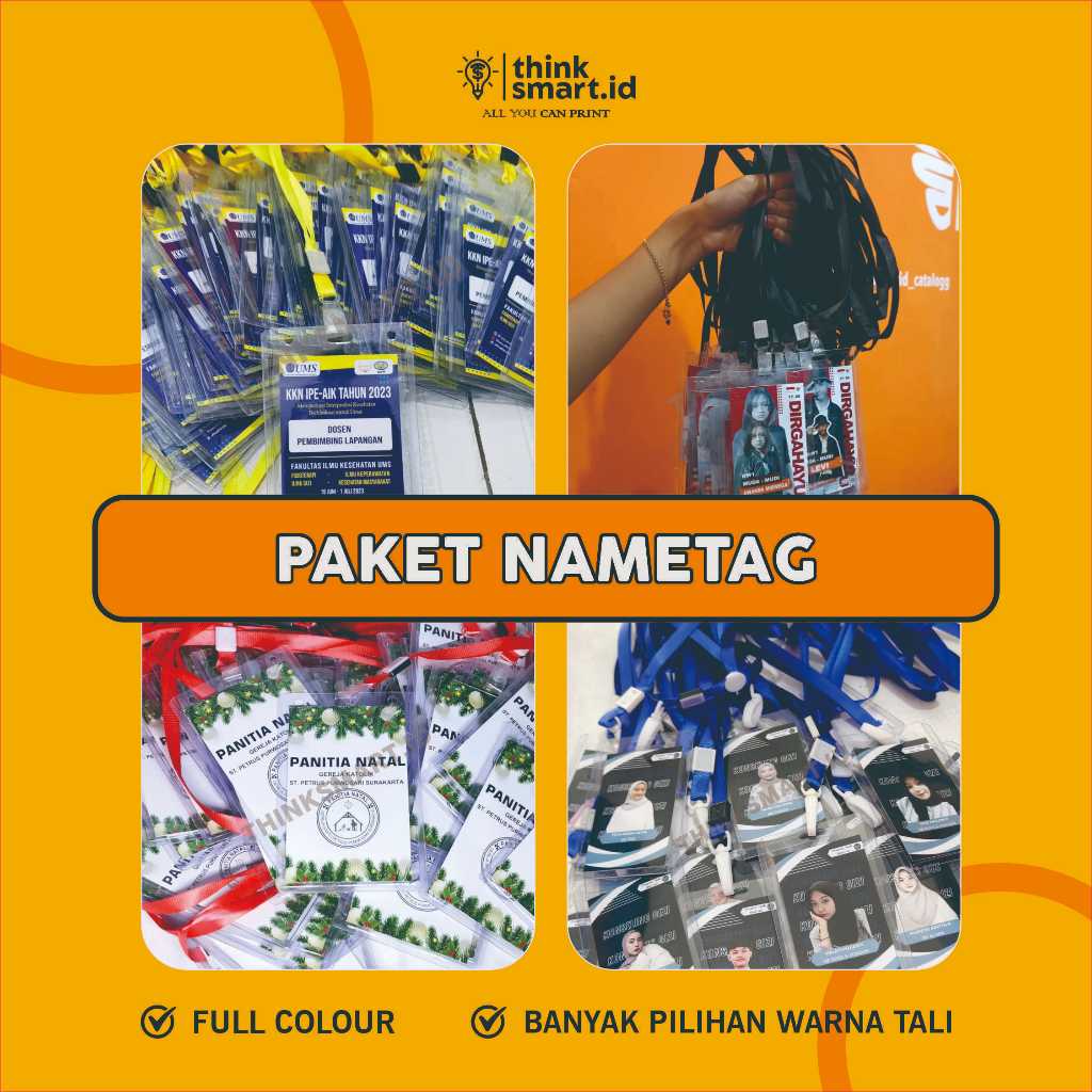 

Paket nametag / cetak nametag , nametag panitia, namecard id card paket, tali lanyard