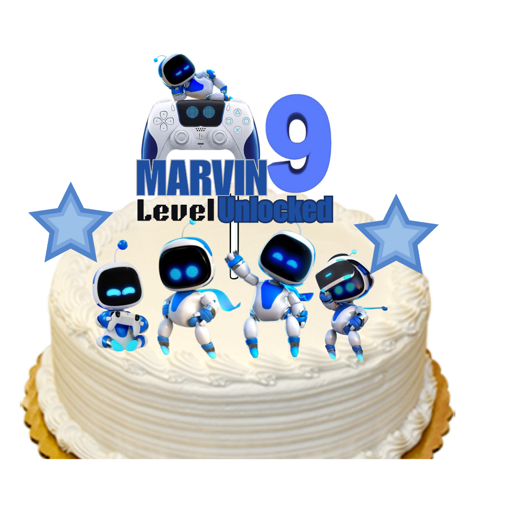 

Topper cake Asto Bot Ps5 hiasan kue ulang tahun Happy Birthday