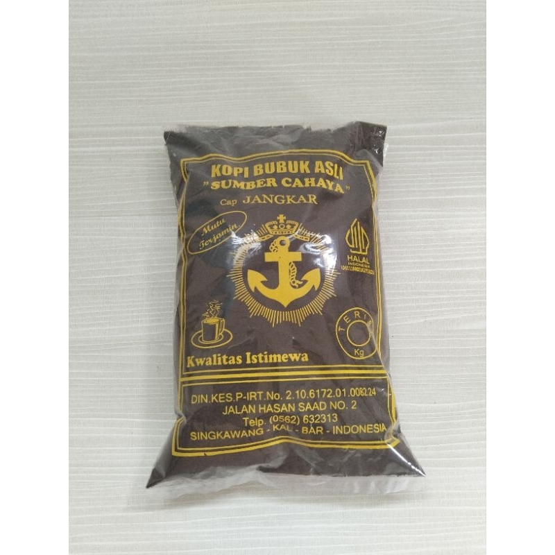 

Kopi bubuk cap jangkar sumber cahaya asli Singkawang 1kg