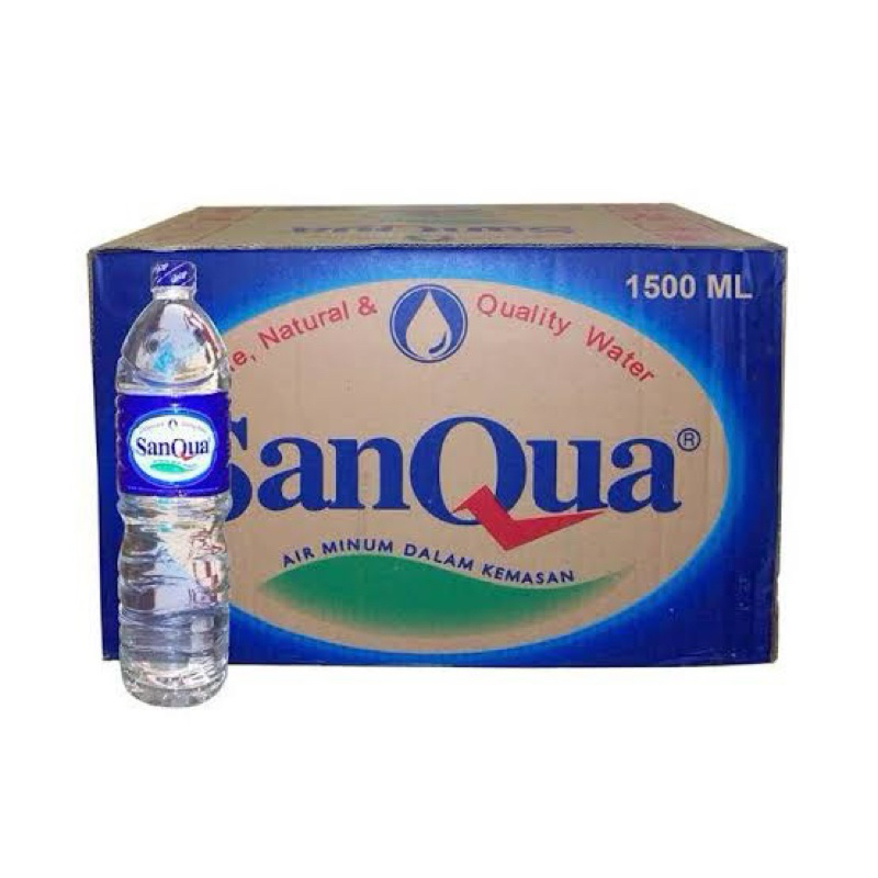 SANQUA 1500 ML UKURAN BESAR JUMBO ISI 12 BOTOL AIR MINERAL