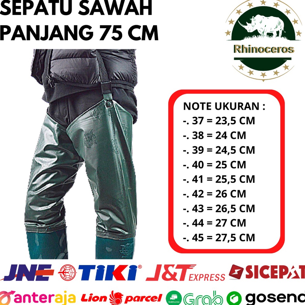 55CHEKOUT Sepatu Boots Pria Wanita Celana Sawah 75 CM Anti Air Sepatu Keong Elastis