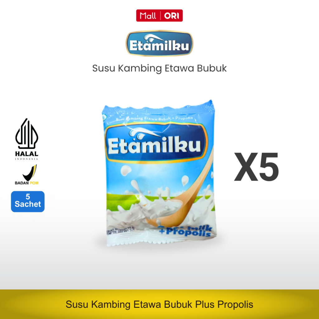 

Etamilku Susu Kambing Etawa Bubuk Plus Propolis Asli Original BPOM - 5 Sachet