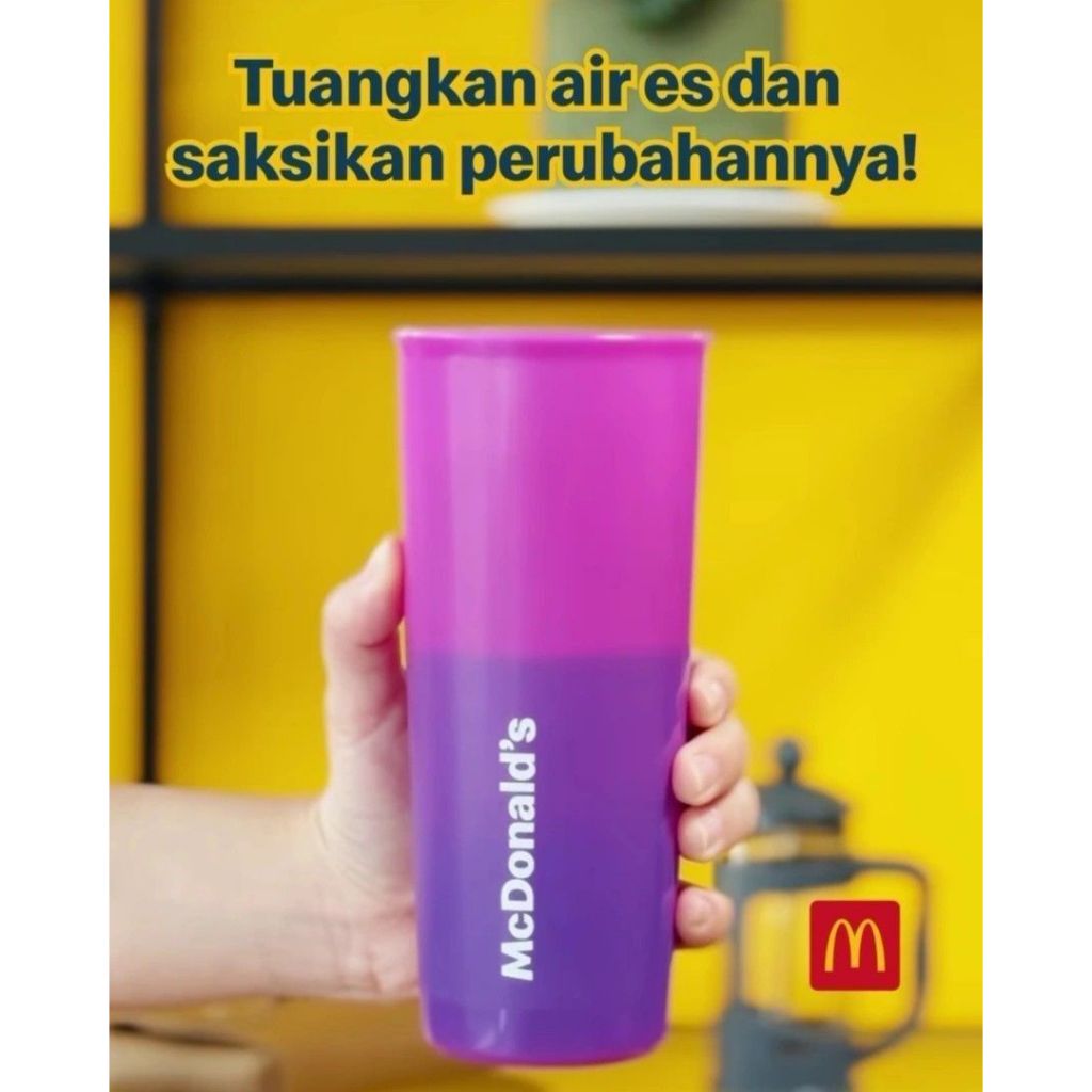 Tumbler Gelas Botol Minum Color Changing Berubah Warna Mcd Mcdonalds Ungu