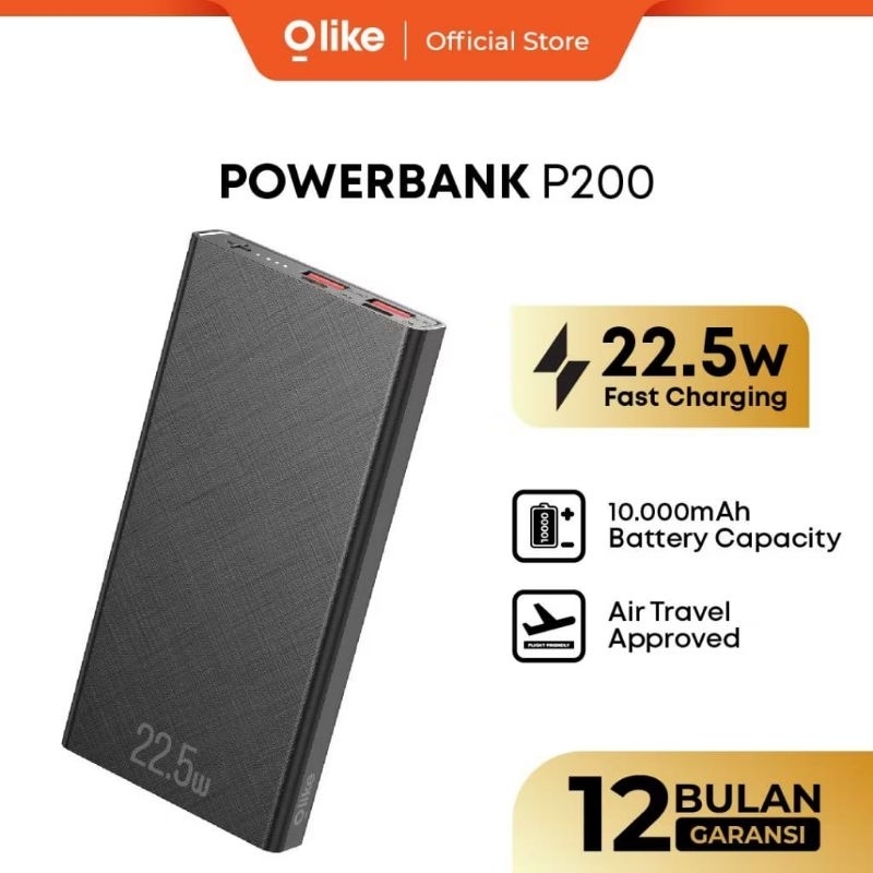 BATAM SHOPPING MALL (CIKR) POWERBANK OLIKE P200 / POWER BANK 22.5W / PB 10.000 MAH TYPE C USB OUTPUT