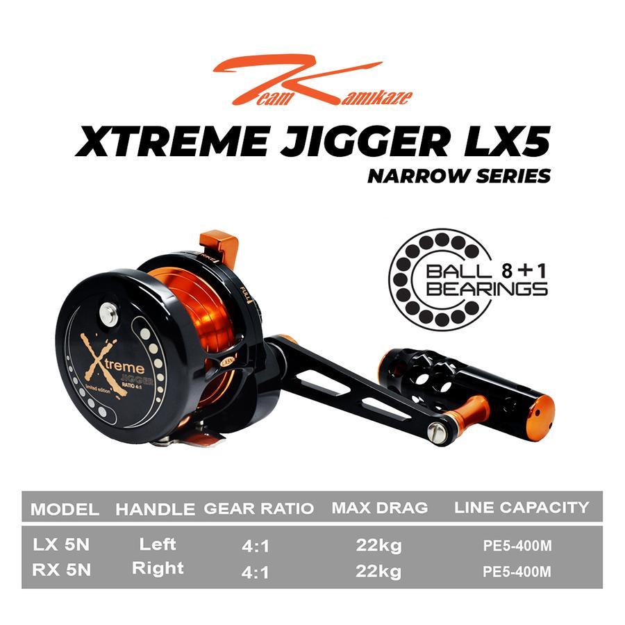 Team Kamikaze Overhead Fishing Reel Xtreme Jigger Narrow Series LX5 - RX5