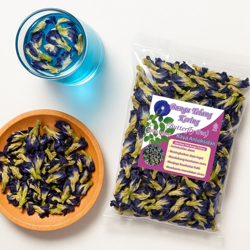 

Bunga Telang Kering Asli 50gr