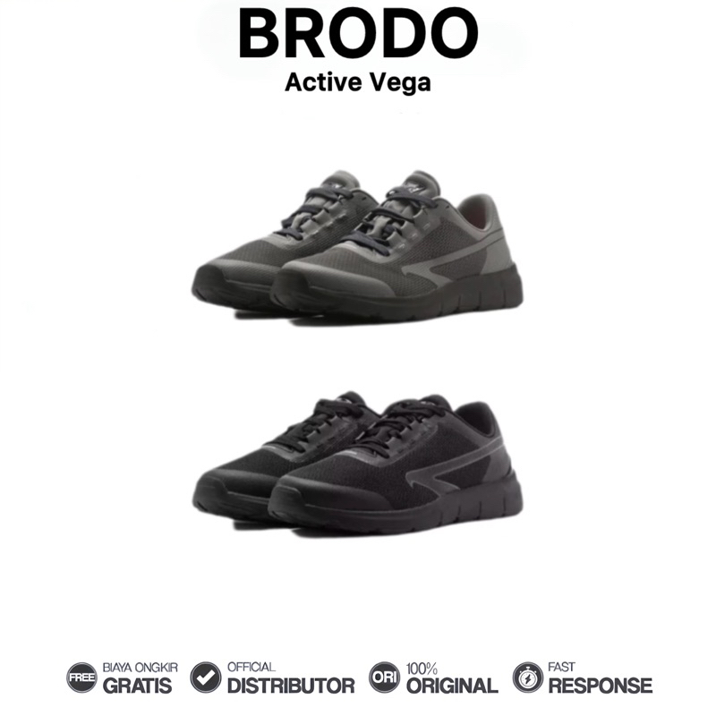 Brodo - Sepatu Active Vega Sneakers Casual Unisex Wanita Pria Original 100%