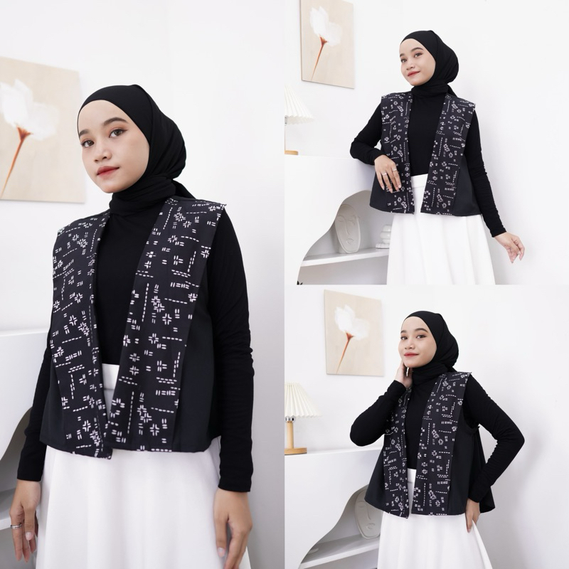 Livia Outer Vest Batik | Outwear Cardigan | Baju Atasan Wanita